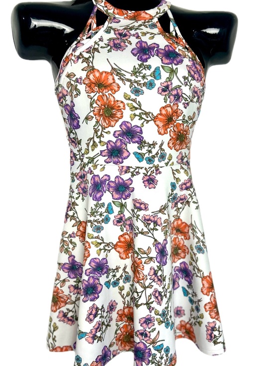 No Boundaries Dresses & Skirts - *NWOT 🌸Colorful Floral Halter Dress with Beautiful Purple, Blue & Orange Flowers